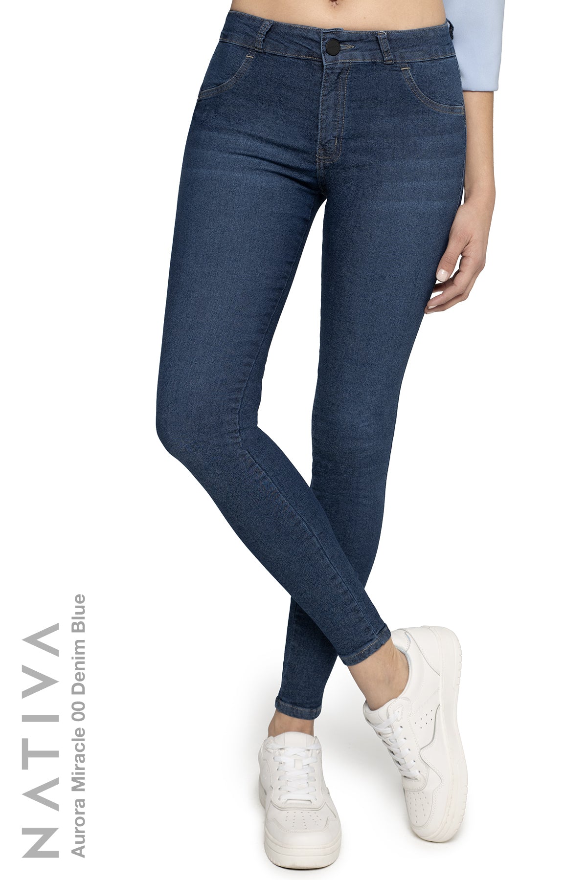 STRETCH High JEANS. Shaping NATIVA, 00 BLUE, AURORA MIRACLE Capa DENIM