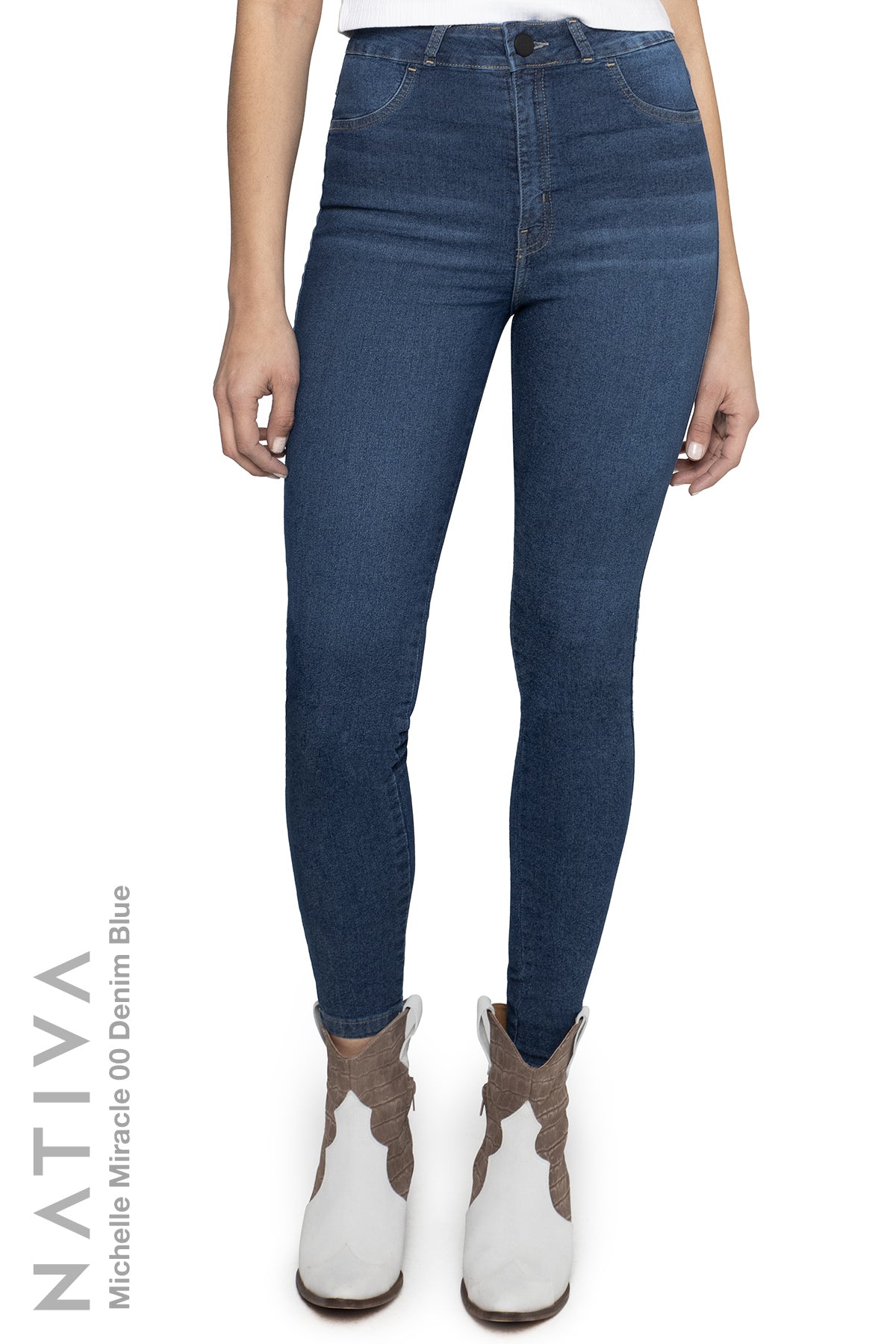 NATIVA, STRETCH JEANS. MICHELLE MIRACLE 00 DENIM BLUE, High Shaping Ca