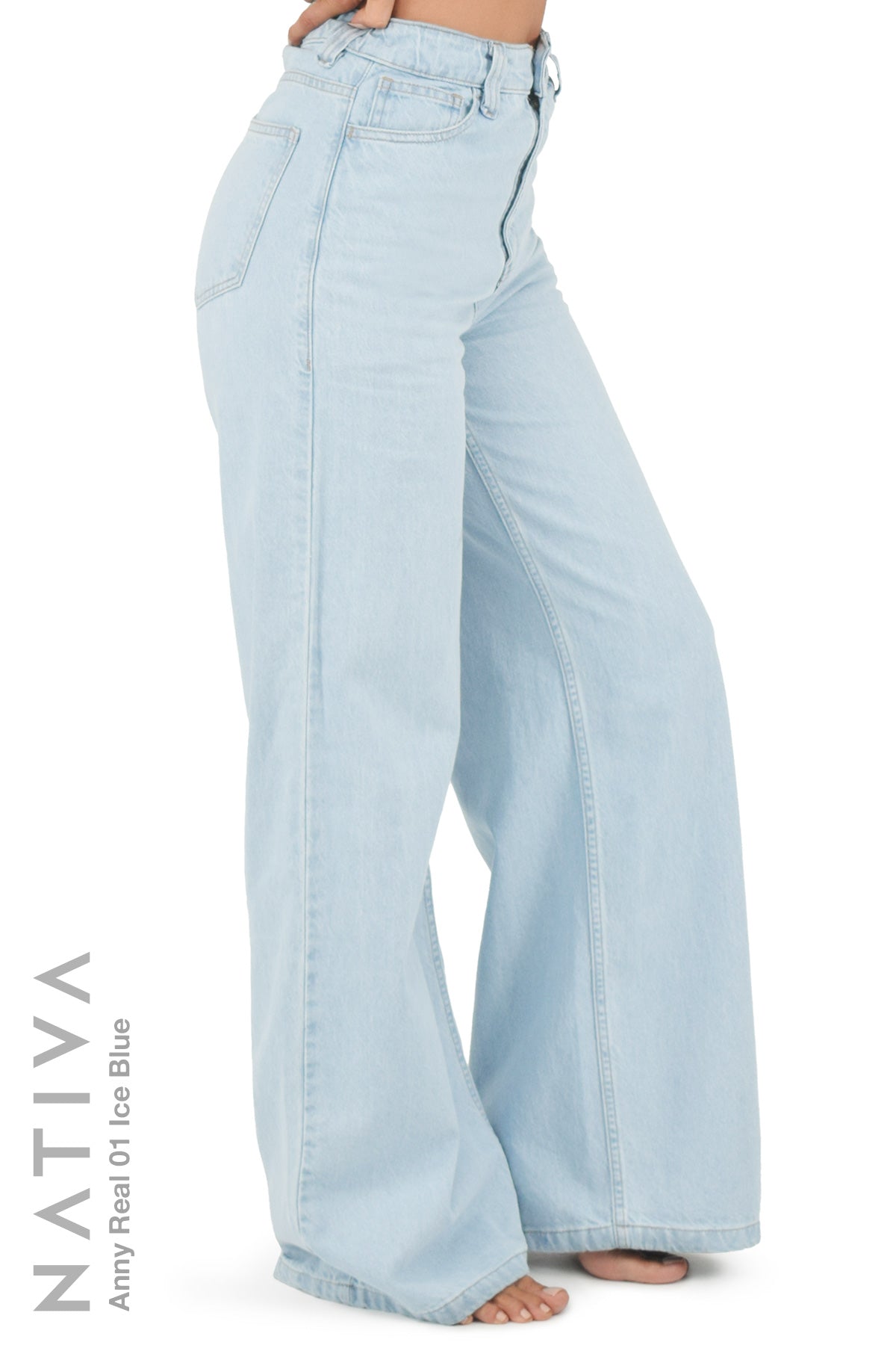 Ice Blue Denim Flared Pants Design by Shahin Mannan at Pernia's Pop Up Shop  2024