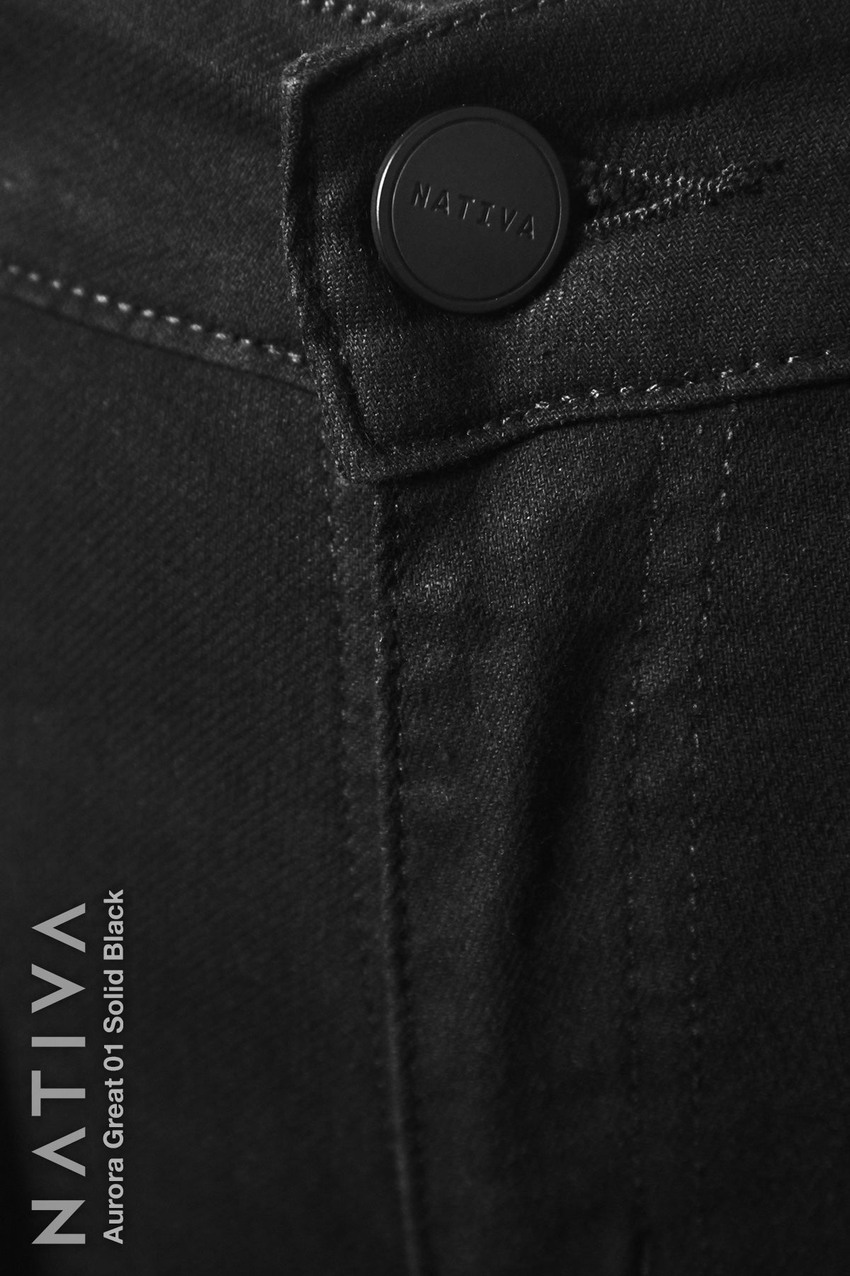 NATIVA, STRETCH JEANS. AURORA GREAT 01 BLACK, High Shaping Capacity, All-Season Wear, Mid-Waisted Super Skinny Jeans