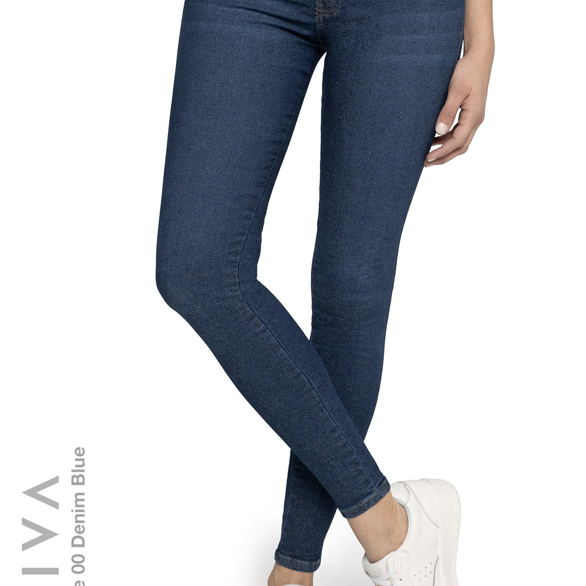 NATIVA, STRETCH JEANS. AURORA MIRACLE 00 DENIM BLUE, High Shaping Capacity,  Extreme Motion, Mid-Waisted Super Skinny Jeans