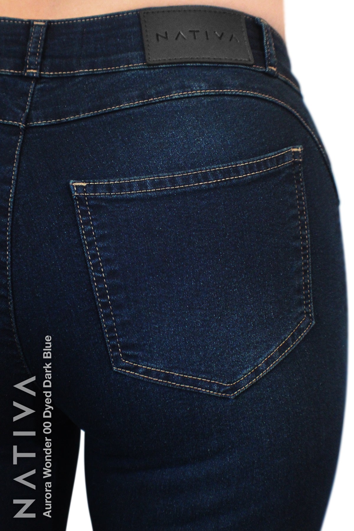 NATIVA, STRETCH JEANS. AURORA DREAM 00 OCEAN BLUE, High Shaping Capacity,  Ultra Comfy, 24-Hour Wear, Mid-Waisted Super Skinny Jeans
