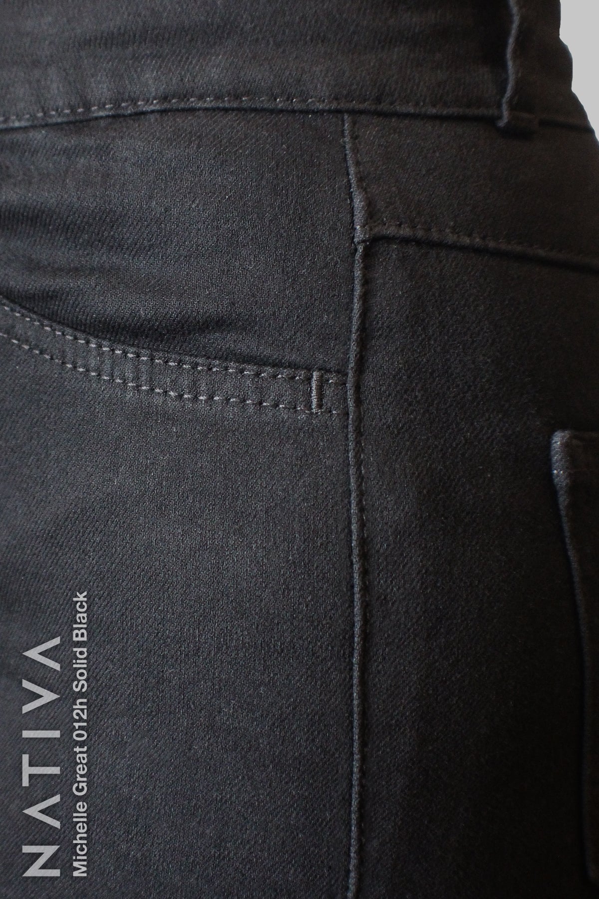 NATIVA, STRETCH JEANS. MICHELLE GREAT 012H BLACK, High Shaping Capacity, All-Season Wear, Hi-Rise Distressed Super Skinny Jeans